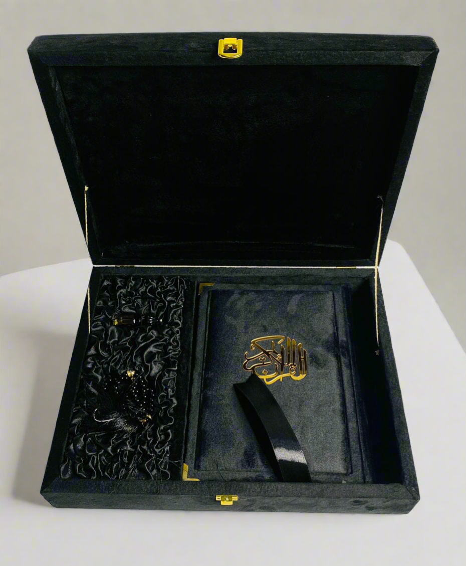 Embroidered box Quran-set (Black)