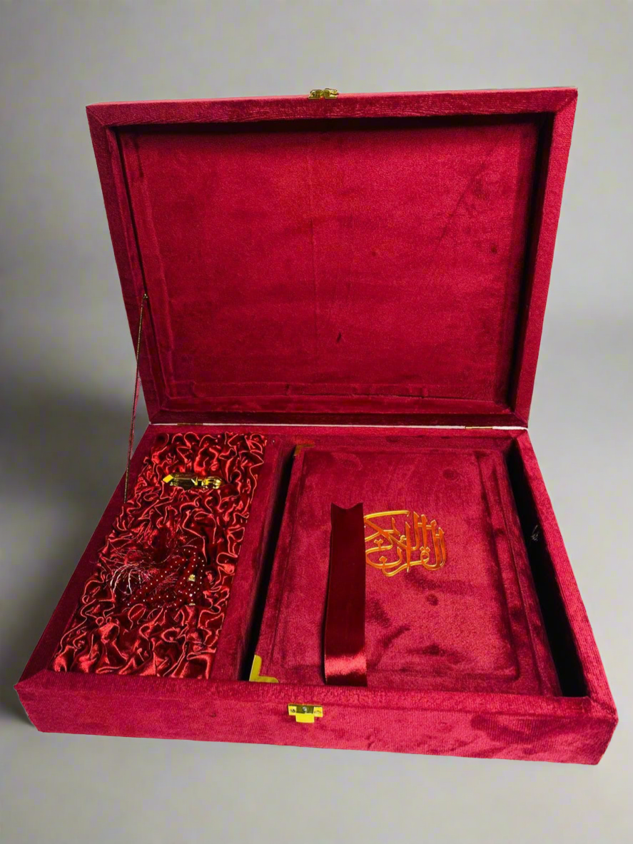Embroidered box Quran-set (Maroon)